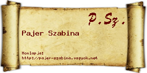 Pajer Szabina névjegykártya